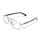 Armação de Metal com Madeira | Woodz Retangular Dourado