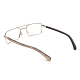 Armação de Metal com Madeira | Woodz Retangular Dourado