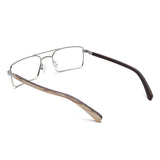 Armação de Metal com Madeira | Woodz Retangular Prata