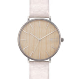 Relógio de Aço com Madeira | Woodz Moon Natura (Pulseira de Pinatex Pérola)