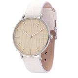 Relógio de Aço com Madeira | Woodz Moon Natura (Pulseira de Pinatex Pérola)