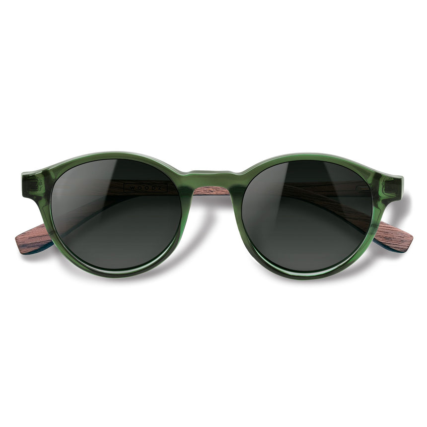 Óculos de Sol de Acetato com Madeira | Woodz Nino Green