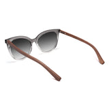 Óculos de Sol de Acetato com Madeira | Woodz Ava Grafite Degrade