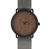Relógio de Aço com Madeira | Woodz Ox Nut (Pulseira Nato Cinza)