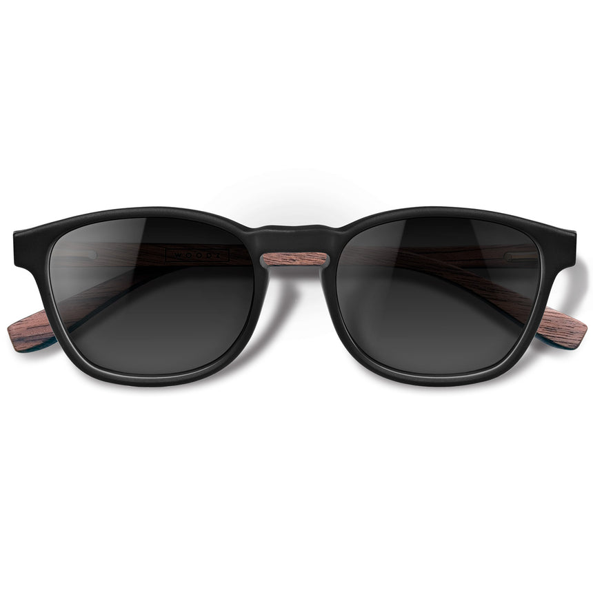 Óculos de Sol de Acetato com Madeira | Woodz Olli Black Fosco