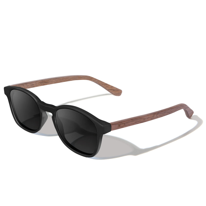 Óculos de Sol de Acetato com Madeira | Woodz Olli Black Fosco