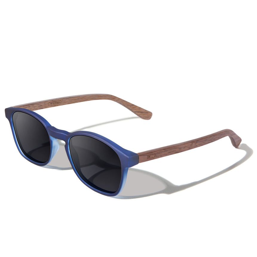 Óculos de Sol de Acetato com Madeira | Woodz Olli Blue Fosco