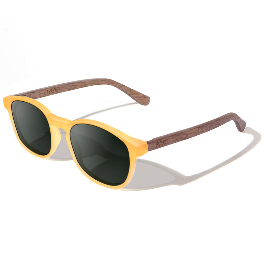Óculos de Sol de Acetato com Madeira | Woodz Olli Gold Fosco