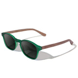 Óculos de Sol de Acetato com Madeira | Woodz Olli Green Fosco