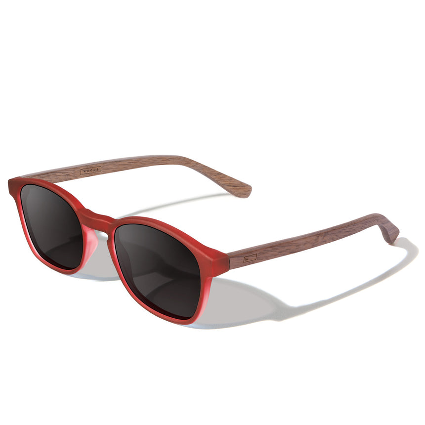 Óculos de Sol de Acetato com Madeira | Woodz Olli Red Fosco