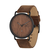 Relógio de Aço com Madeira | Woodz Ox Nut (Pulseira Couro Marrom)