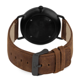 Relógio de Aço com Madeira | Woodz Ox Nut (Pulseira Couro Marrom)