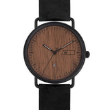 Relógio de Aço com Madeira | Woodz Ox Nut (Pulseira Couro Preto)
