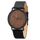 Relógio de Aço com Madeira | Woodz Ox Nut (Pulseira Couro Preto)