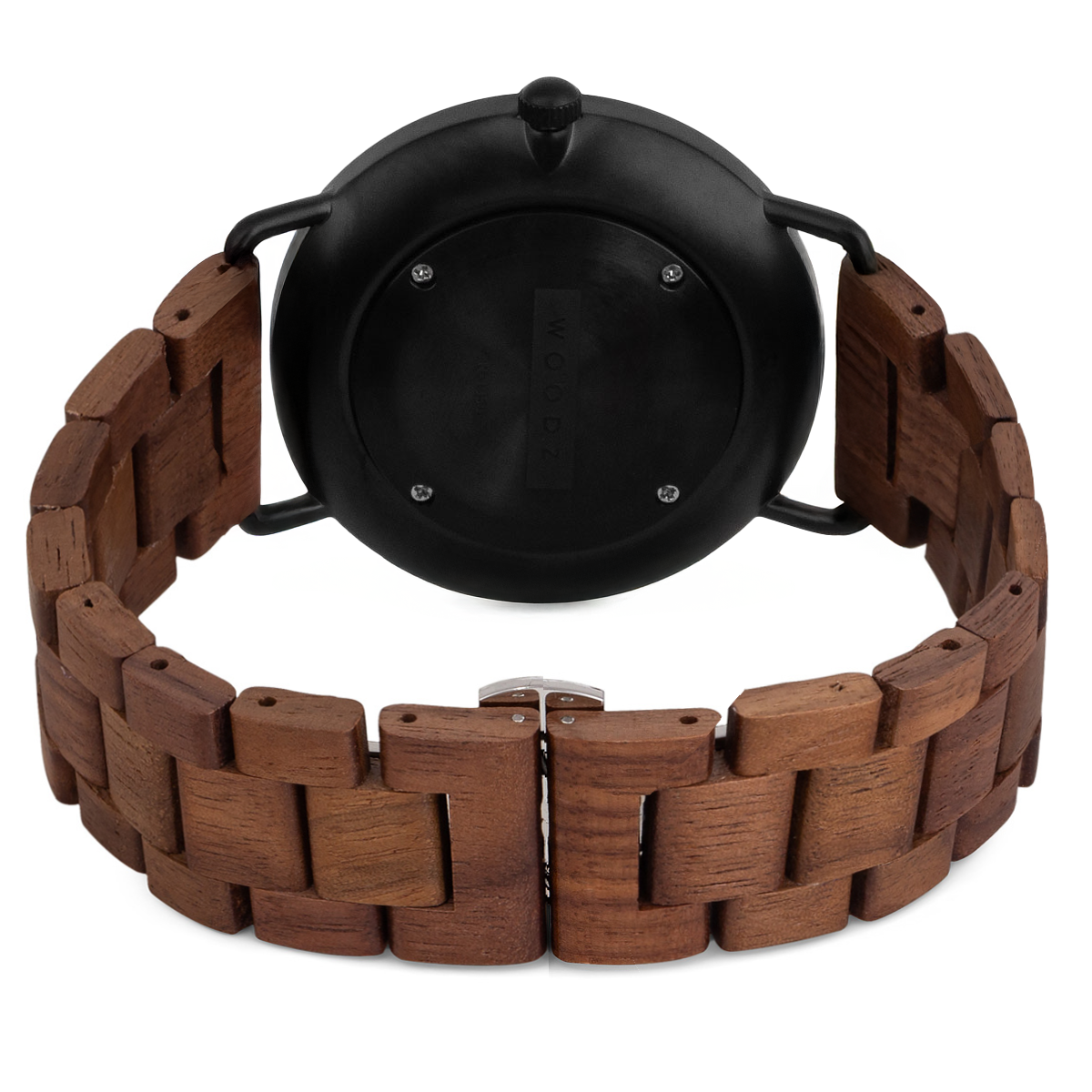 Relógio de Aço com Madeira | Woodz Ox Nut (Pulseira Elo de Madeira Wal Relógio de Aço com Madeira | Woodz Ox Nut (Pulseira Elo de Madeira Wal