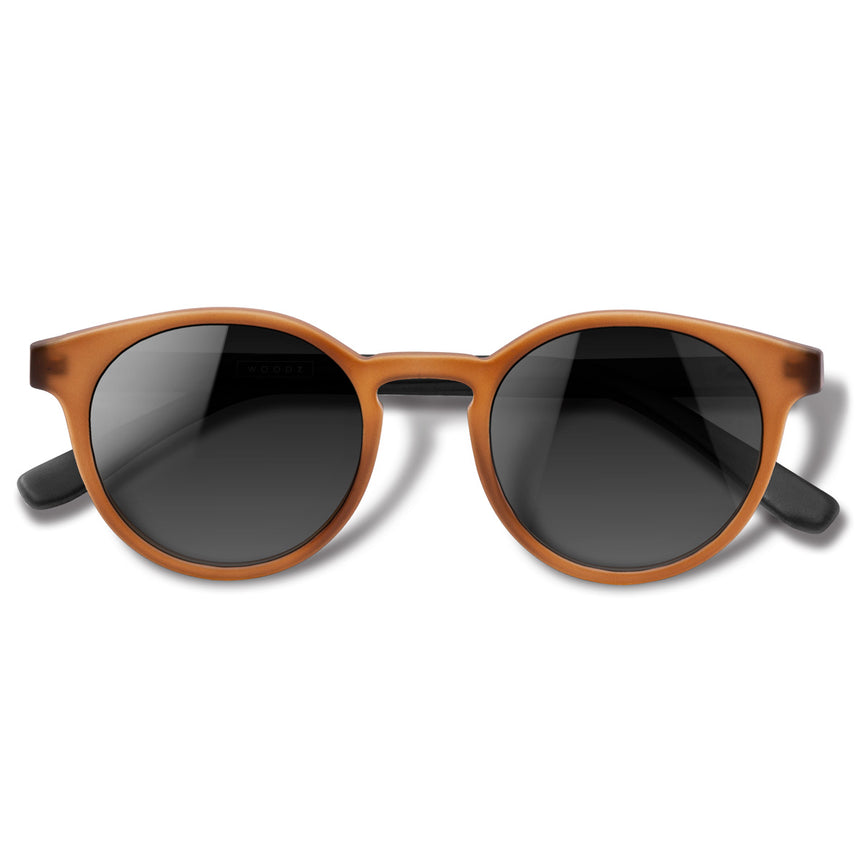 Óculos de Sol Mix Color | Woodz Taylor Camel Fosco (Haste Preta)