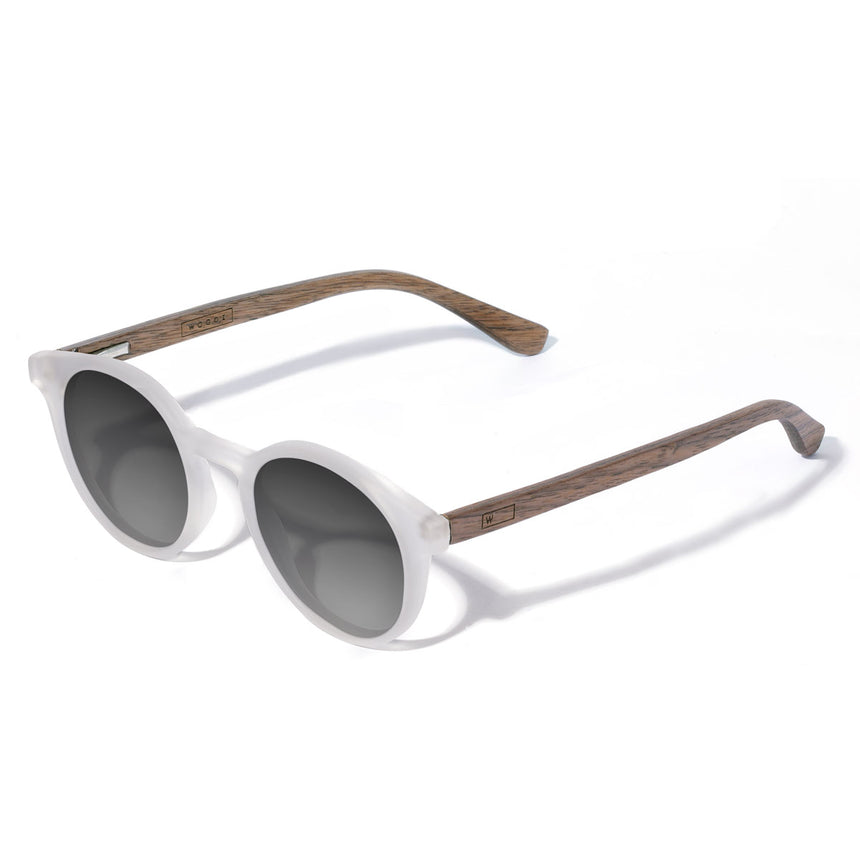 Óculos de Sol de Acetato com Madeira | Woodz Taylor Cristal Fosco