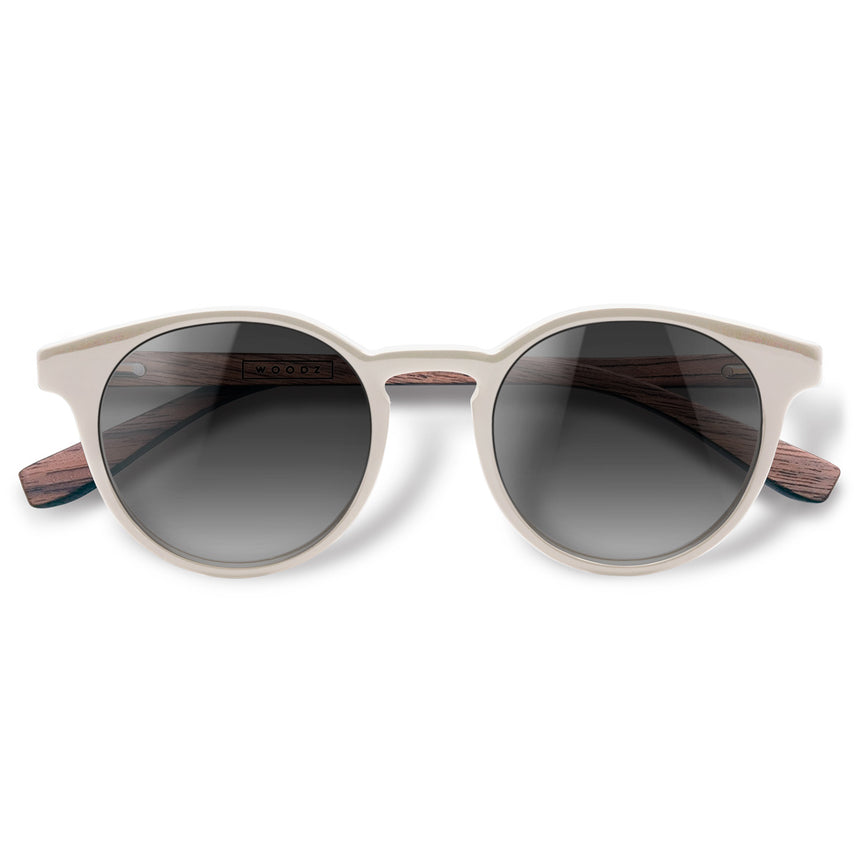 Óculos de Sol de Acetato com Madeira | Woodz Taylor Off White