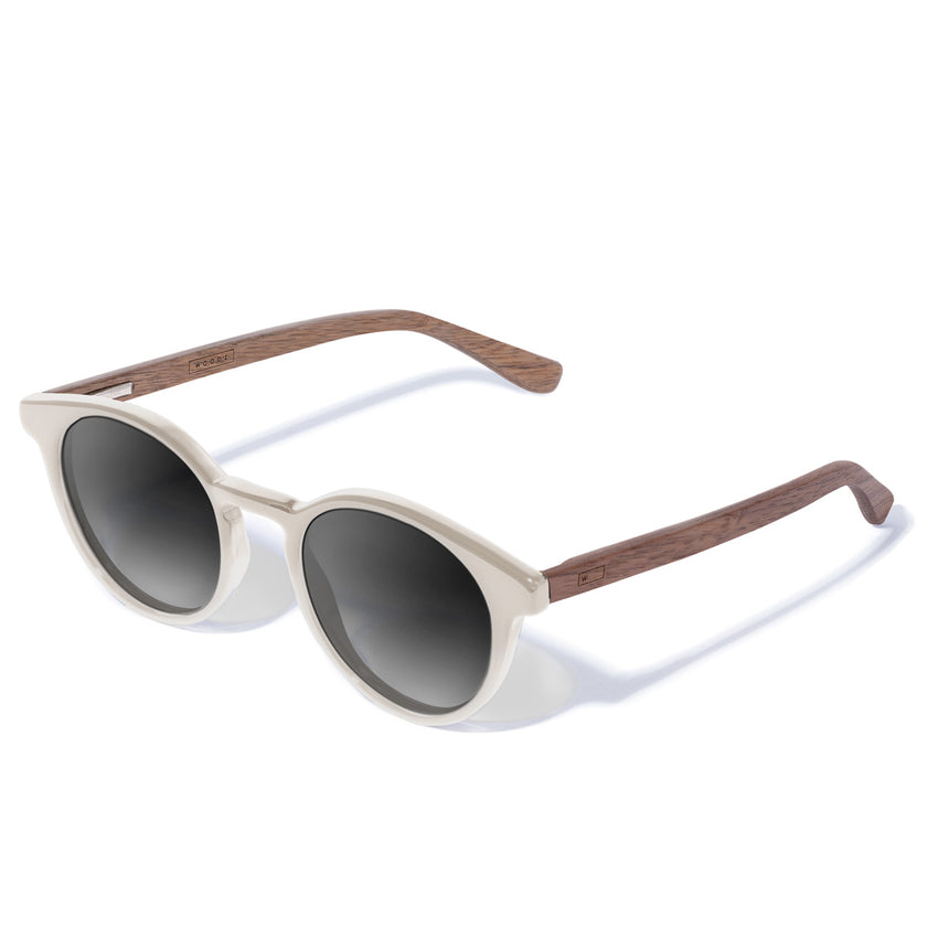 Óculos de Sol de Acetato com Madeira | Woodz Taylor Off White