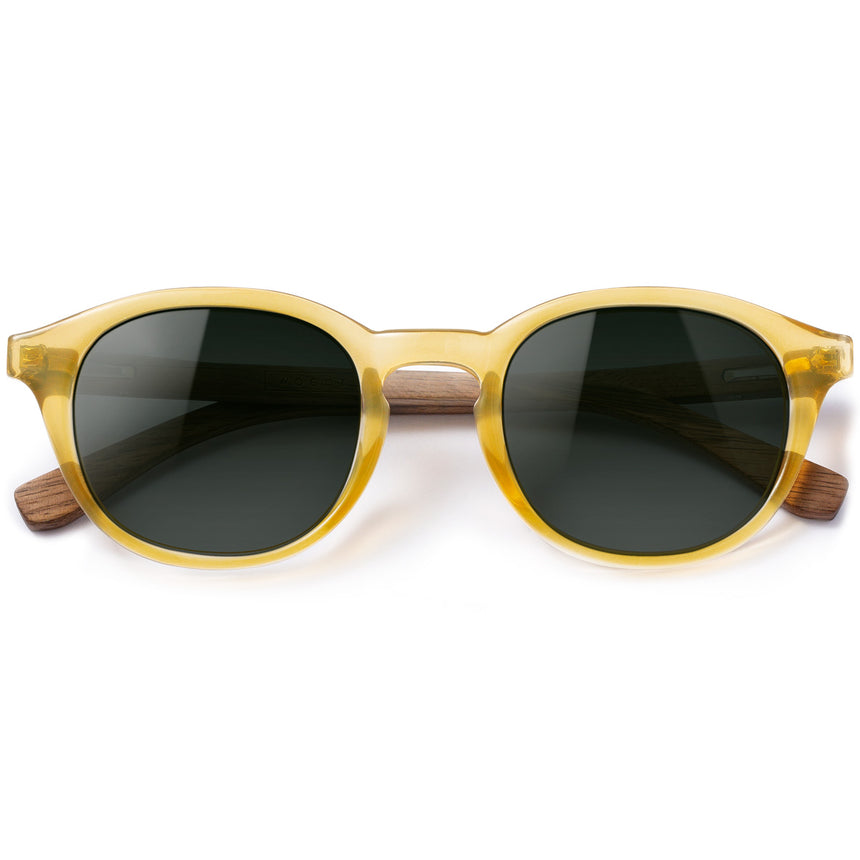 Óculos de Sol de Acetato com Madeira | Woodz Toshi Gold