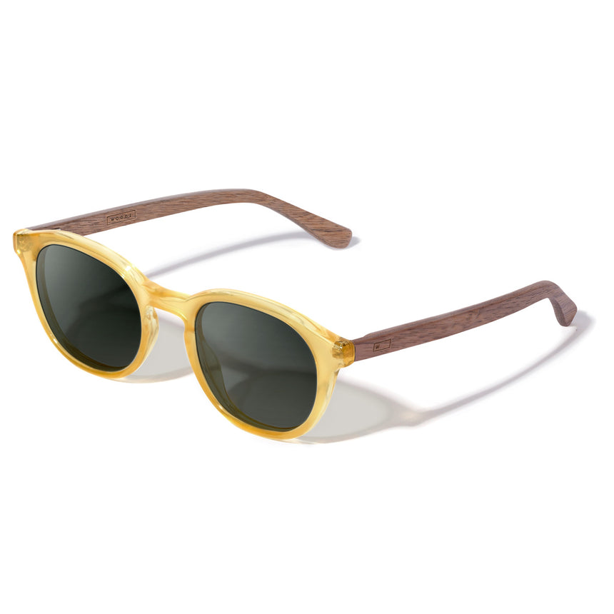 Óculos de Sol de Acetato com Madeira | Woodz Toshi Gold