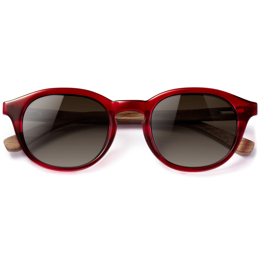 Óculos de Sol de Acetato com Madeira | Woodz Toshi Vinho