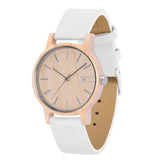Relógio de Madeira | Woodz Vita (Pulseira de Couro Branco)