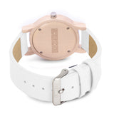 Relógio de Madeira | Woodz Vita (Pulseira de Couro Branco)