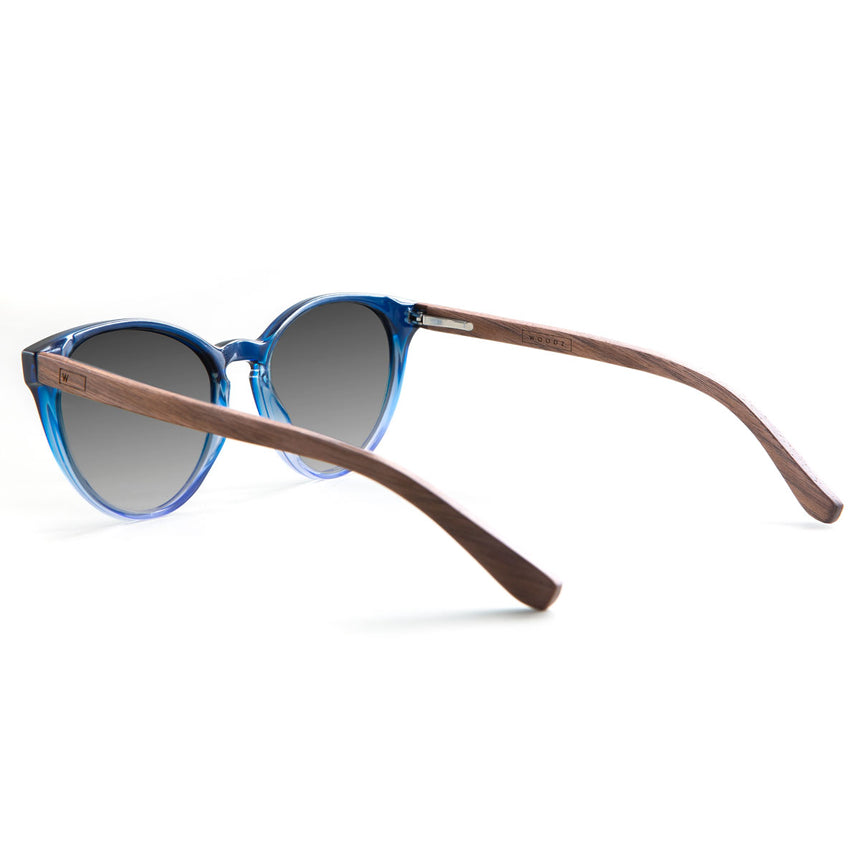 Óculos de Sol de Acetato com Madeira | Woodz Ava Azul Céu