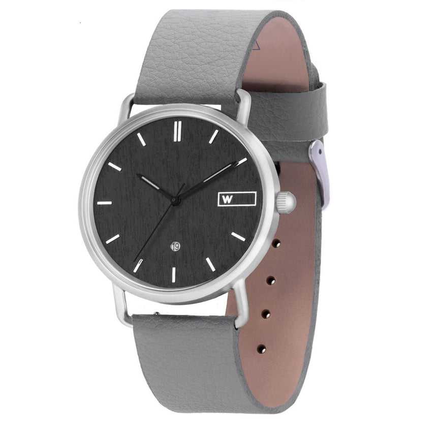 Steel & Wood Watch | Woodz Ax Black (Pinatex Grey Strap)