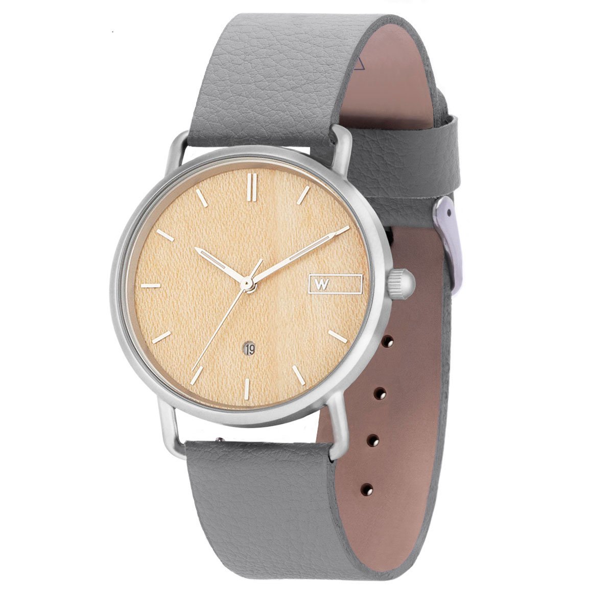 Steel & Wood Watch | Woodz Ax Natura (Pinatex Grey Strap)