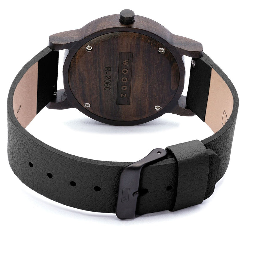 Wood Watch | Woodz Black Night (Pinatex Black Strap)