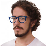 Armação de Acetato com Madeira | Woodz Carter Blue Fosco