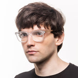 Armação de Acetato com Madeira | Woodz Carter Cristal Fosco