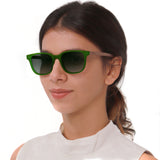 Óculos de Sol de Acetato com Madeira | Woodz Carter Green Fosco