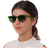 Óculos de Sol todo de Acetato | Woodz Carter Green Fosco