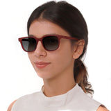 Óculos de Sol todo de Acetato | Woodz Carter Red Fosco