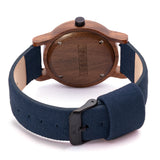 Relógio de Madeira | Woodz Eko Nut (Pulseira Lona Azul)