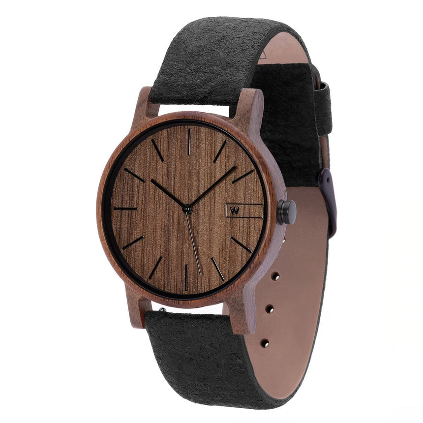 Wood Watch | Woodz Eko Nut (Pinatex Charcoal Strap)