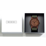 Relógio de Madeira | Woodz Eko Nut (Pulseira Lona Verde)
