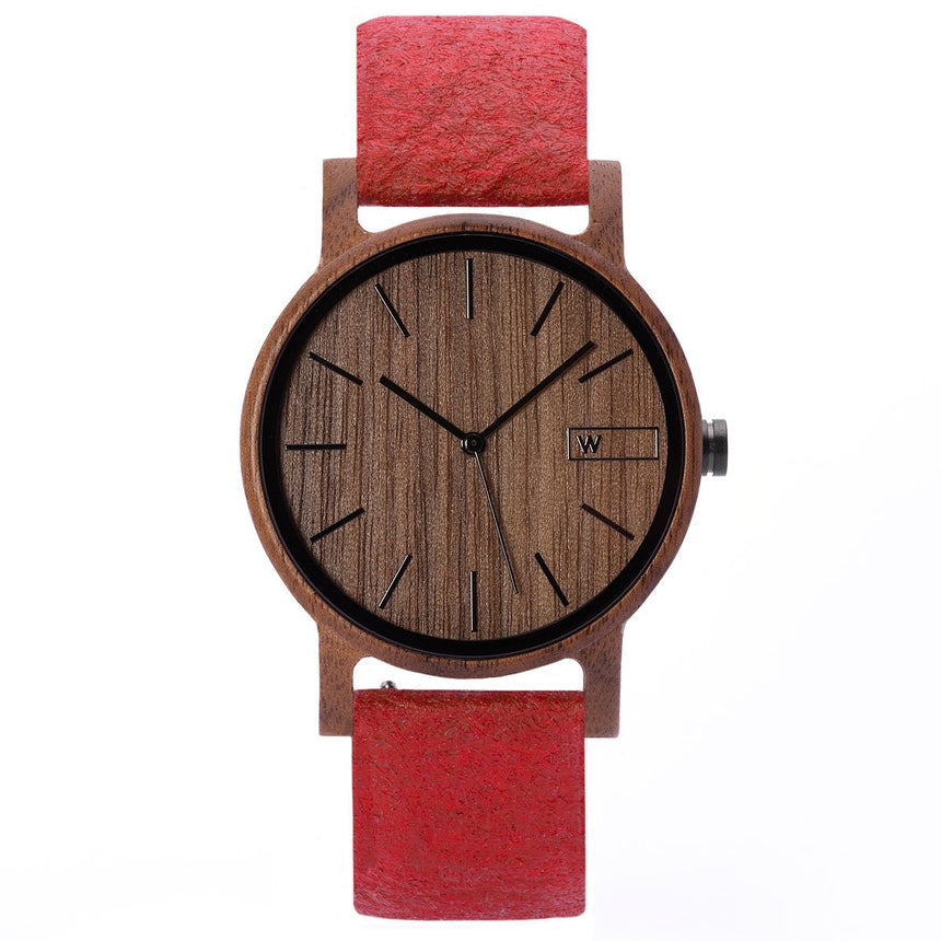 Wood Watch | Woodz Eko Nut (Pinatex Paprika Strap)