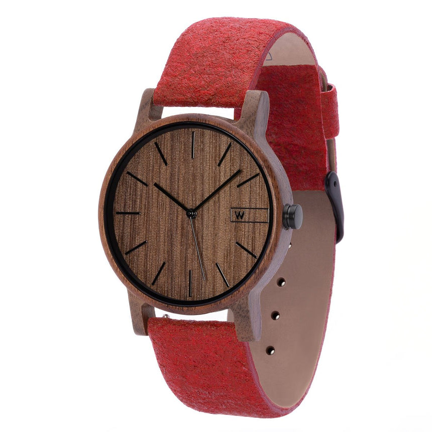 Wood Watch | Woodz Eko Nut (Pinatex Paprika Strap)