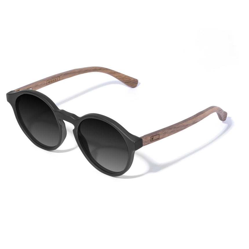 Óculos de Sol de Acetato com Madeira | Woodz Elli Black Fosco