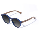 Óculos de Sol de Acetato com Madeira | Woodz Elli Blue Fosco