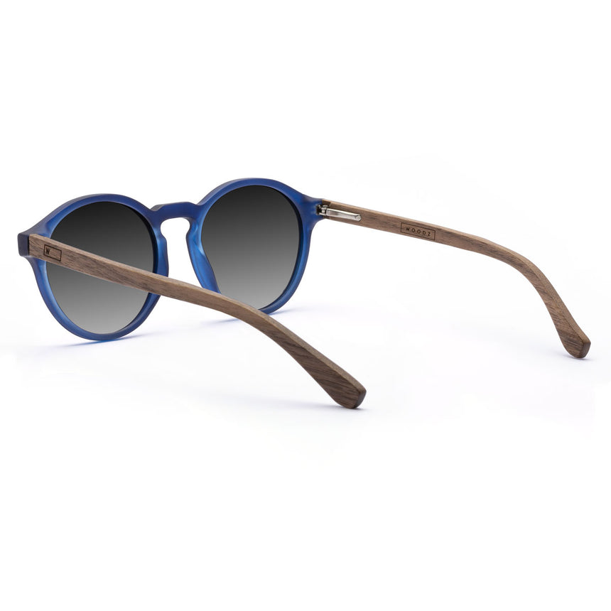 Óculos de Sol de Acetato com Madeira | Woodz Elli Blue Fosco