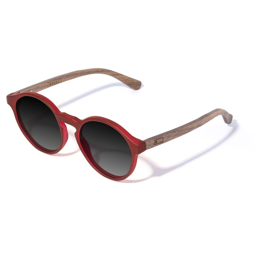 Óculos de Sol de Acetato com Madeira | Woodz Elli Red Fosco