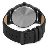 Relógio de Aço com Madeira | Woodz Titan Black (Pulseira Couro Preto)