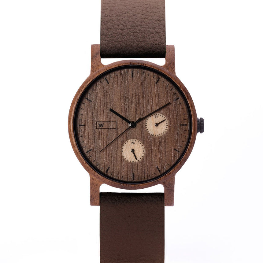 Wood Watch | Woodz Kor Nut (Pinatex Coffee Strap)