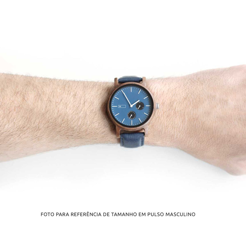 Relógio de Madeira | Woodz Kor Blue (Pulseira Pinatex Marine)