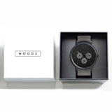 Relógio de Aço com Madeira | Woodz Krome (Pulseira Nato Cinza)